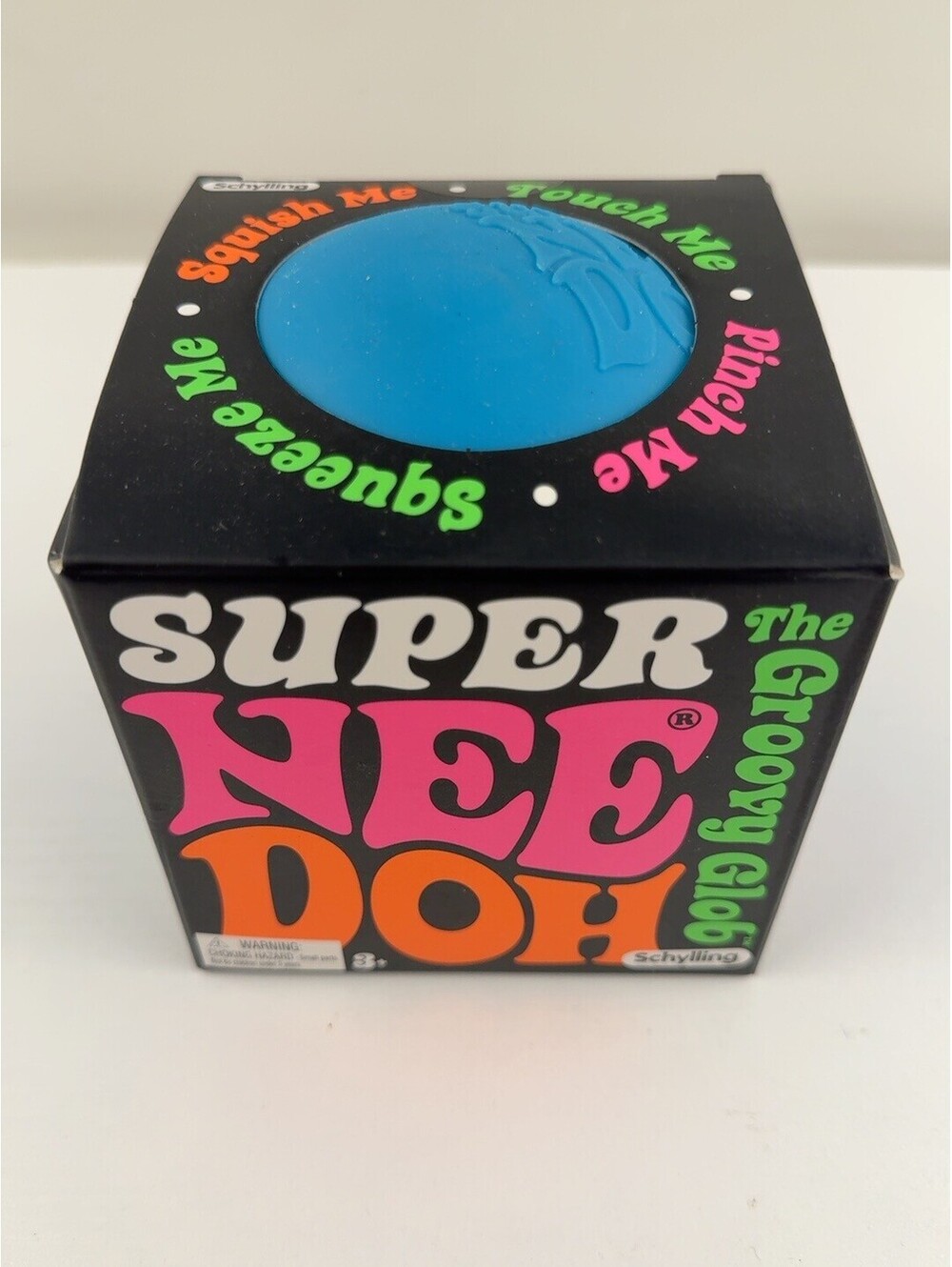 Schylling Super NeeDoh Groovy Glob Blue Jumbo 4.5" Sensory Squishy Toy